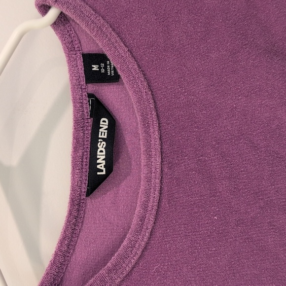 Lands' End Purple Short Sleeve Dress Terry Swim Cover Up - Picture 2 of 4